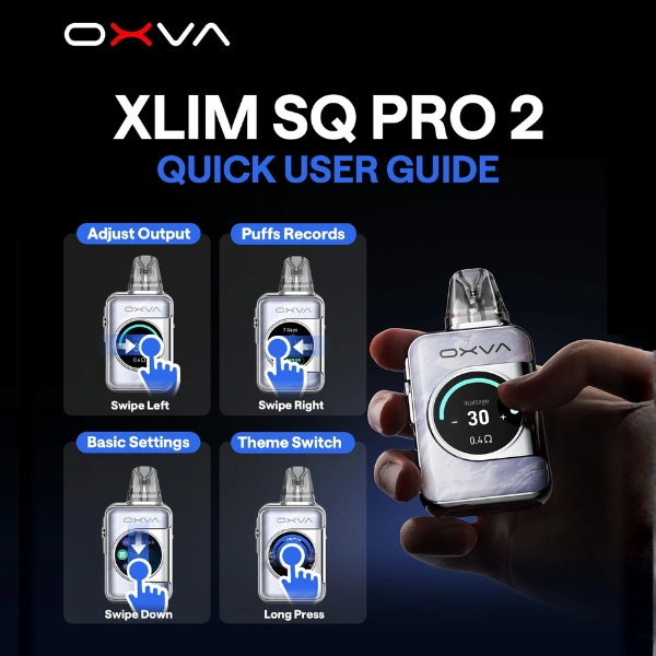 臺灣2026最新款OXVA XLIM SQ 方形小煙註油式主機 | 極致輕巧44g | 台灣OXVA官網正品